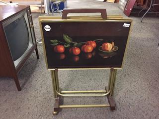 Orange Printed TV Stand.