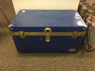 Blue Storage Chest. 35in x 19-1/2in x 19in.