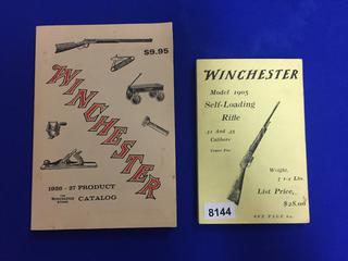 Winchester Repeating Arms Co. 1905 No. 72 Catalogue, & Winchester 1926-27 Product Catalogue.