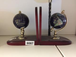 (2) Globe Bookends.