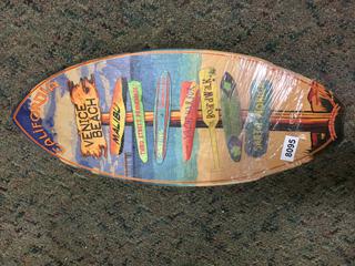 California 20in. Wooden Surfboard.
