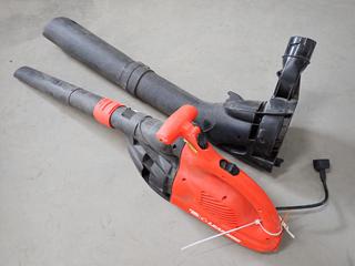 Black and Decker BV2500 Blower Vac Type 4, 12A, 120V AC Only c/w Attachment.