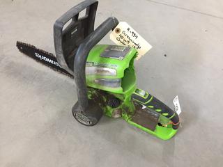 Greenworks 40V 12in Chain Saw, 20292, No Battery or Charger.