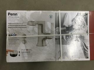 Pfister LF-042-1PEGS Penn 4m Single Control Centerset Faucet, Brushed Nickel Finish.