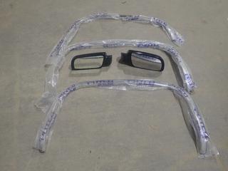 Qty Of (3) Unused Fender Flares To Fit GMC Sierra Dually 2011-ON C/w (1) Left And (1) Right Mirror