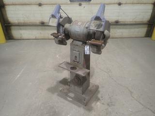 Queen City Model 4F 220/440V 3-Phase Pedestal Grinder. SN 384345 *Note: Working Condition Unknown*