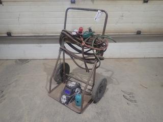 Oxy/Acetlyene Cutting Torch Cart C/w Hose, Gauges And Helmet