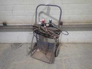 Oxy/Acetylene Cutting Torch Cart C/w Hoses And Gauges