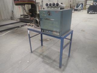 4ft X 25in X 37in Steel Work Table C/w Gullco Model 350 115V Electrode Stabilizing Oven And Rod Holders