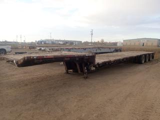 2001 Doepker 53ft X 8ft Tridem Step Deck Trailer C/w 3ft X 2ft X 2ft Storage Box And 255/70 R22.5 Tires. VIN 2DEDDFZ3621014027 *Note: Door On Storage Box Dented, Front Frame Cracked And Bent, Rust And (1) Leg Broke On Gear Jack*