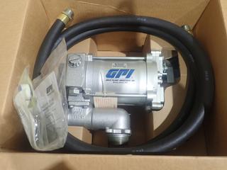 GPI Model M-3120-AL 115V 20GPM Fuel Transfer Pump C/w Automatic Nozzle And 12ft X 3/4in Hose. SN B52254560 *Unused*