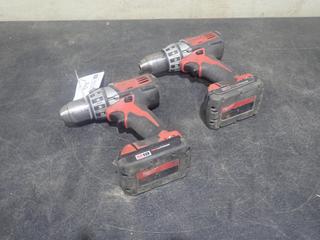 (2) Milwaukee 18V 1/2in Drills C/w (2) M18 Batteries *Note: No Charger*