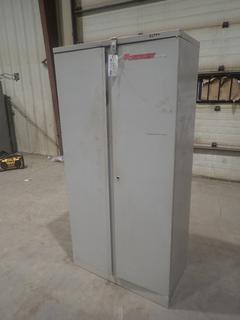 36in X 18in X 6ft 2-Door Storage Cabinet *Note: Strip On Bottom Of Door Damaged*