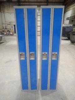 (2) 16in X 18in X 6ft 2-Door Lockers