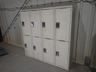 Bank Of Half Door Lockers w/ 18in Wide Doors, 18in Deep, 6ft Tall