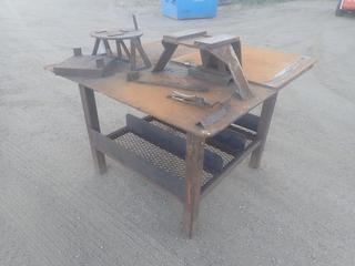 54in X 54in X 36 1/2in Steel Work Table C/w Welding Jigs