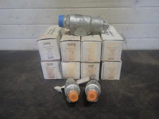 Qty Of (9) Mercer 2in MNPT X 2in FNPT Pressure Relief Valves C/w (2) 1in Pressure Relief Valves