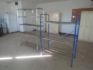 (1) 4ft X 18in X 74in And (1) 4ft X 2ft X 64in Shelving Units *Note: Located Upstairs Buyer Responsible For Loadout*