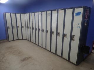 Qty Of (8) 18in X 12in X 6ft Lockers w/ 2-Doors *Note: Buyer Responsible For Loadout*