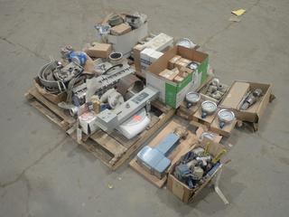 Qty Of Ball Valves, 2in Caps, Pipe Clamps, 90's, Nuts, Bolts, Tees, Liquid Level And Assorted Supplies