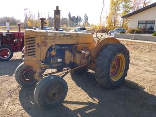 1951 Minneapolis-Moline U-TS 2WD Tractor c/w 4 Cyl, 5 Speed, 540 PTO, Drawbar, Belt Pulley, Tire Chains, 16.9-30 Tires, SN 01206362 *Note: Good Running Order As Per Consignor* (PL0788)