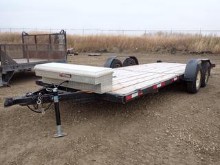 20 Ft. T/A Car Hauler Trailer c/w Power Fist Winch w/ Single Rated Line Pull, 5,500 Lb., Bunker Break Away System, ST225/75R15 Tires, 7 Ft. Wide *Note: No VIN, New Deck and Brakes As Per Consignor* (PL0356)