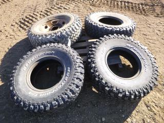 (4) BF Goodrich Mud Terrain T/A M+S 33x10.50R15 LT 114Q * Note: 1 Tire C/w Rim* (YN-04)