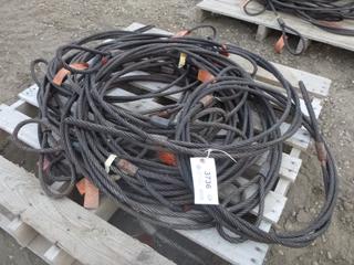 Qty of  Wire Rope Slings, 1/2 In.  Diameter, Lengths Vary 