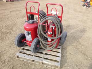 (2) Ansul Red Line CR-I-A-150-D-1 Dry Chemical Fire Extinguisher c/w Dolly and Hoses (Row 3)