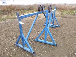 (2) Pipe Stands w/ Rollers, 36 In. x 91 In. x 52 In. and 36 In. x 77 In. x 52 In. (YN-03)