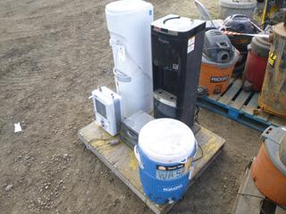 (2) Water Dispensers, (1) Delonghi Toaster Oven, (1) Dayton Electric Heater, (1) Igloo 5 Gallon Water Dispenser *Note: Working Condition Unknown*