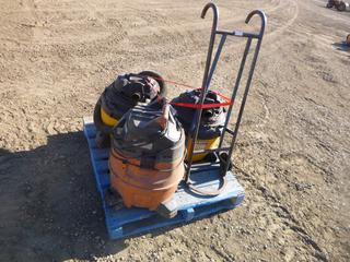 Qty of Used Shop Vacs C/w 2 Wheeled Cart