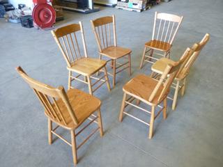 Set of (6) Oak Dining Chairs (L-5-2)