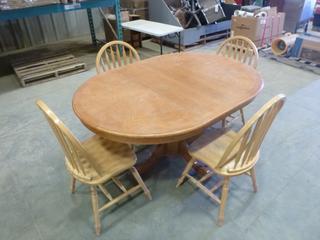 Dining Table w/ 4 Chairs, 58 In. x 42 In. x 30 In. *Note: Some Surface Scratches * (X-3-1)