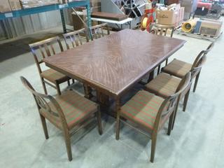 Dining Table (42 In. x 66 In. x 30 In.) w/ 8 Chairs and Leaf,  42 In. x 18  (X-3-2)