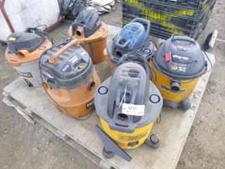 (6)  Shop Vacs, Various Sizes *Note: Parts Only*