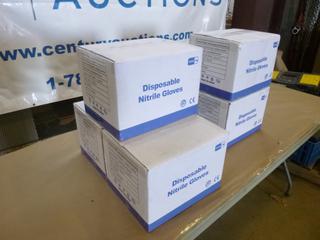 (5) Cases of Disposable Nitrile Gloves (Non-Medical),  (3) Size LG, (2) Size XL (W33)