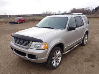 2005 Ford Explorer Limited 4X4 SUV c/w 4.6L V8, A/T, A/C, Leather, Sunroof, 225/45R20 Tires, Showing 309,432 Kms, VIN 1FMZU75W75UB83216 *Note: Engine Light on, Windshield Cracked* (PL0028)