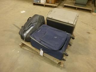 Outbound Lakeside Long 6 Tent, Coleman 12V Cooler, Suitcase w/ Contents *Note: Cooler Working Condition Unknown* (P52)