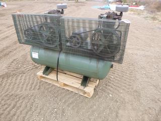 DeVilbiss Canada 44642 JU00-5550A Air Compressor, 900 Max. RPM at 175 PSI, 300 Min. RPM, SN 10571 C/w (2) Baldor Industrial Motors, 3 Phase, 3 HP *Note: Working Condition Unknown*