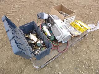 Qty of Misc. Items Includes Oxyacetylene Torch, Rose Buds, Welding Tips, Regulators, Hose Repair Kits and  Vacuum Pump (L-3-3)
