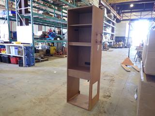 Unused King Bar Fridge Cabinet w/ Built In Power Outlets and Under Mount Lighting, 22 In. x 20 In. x 77 In. (O52)