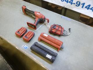 Hilti HDE 500-A22 Cordless Adhesive Dispenser c/w (2) Batteries, (2) Cartridge Holders, (1) Charger (F2)