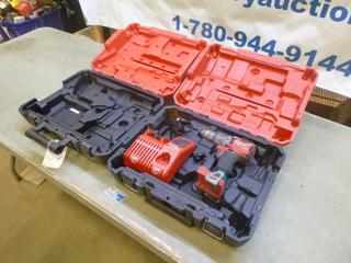 (1) Milwaukee 1/2 In. Hammer Drill / Driver C/w Milwaukee Charger, (1) Milwaukee M18 Fuel Tool Case Only * Note: Working Condition Unknown * (F-2)