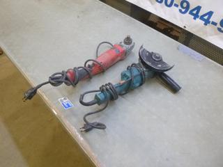 Milwaukee 5 In. Grinder, 120V, 13A, (1) Makita Grinder, 120V *Note: Milwaukee Grinder Doesn't Work* (F-2)