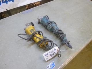 (1) DeWalt 4 1/2 In. Angle Grinder, 120V, 10A, (1) Makita Grinder *Note: Working Condition Unknown* (F-2)