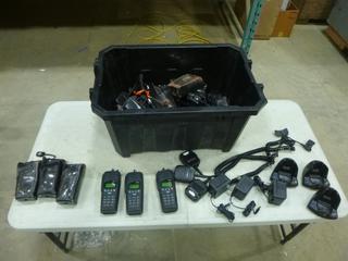 Qty of Radios, Hand-Held Mics and Chargers, C/w Tote *Note: Working Condition Unknown* (R-2-1)