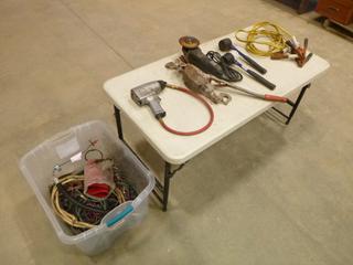 Qty of Misc. Items Includes Hand Tools, Booster Cables, Grinder, Rubber Mallets and Wiring (S-2-3)