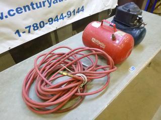 (1) Air Compressor C/w Motormaster Portable Air Tank and Unknown Length of Air Hose (B-1)