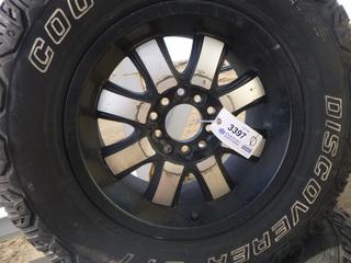 (4) 17 In. x 9 In.  5 Bolt Rims, Multi Pattern * Note: Selling for Rim Value Only, 285/70/17 Tires are Mismatched and Worn*